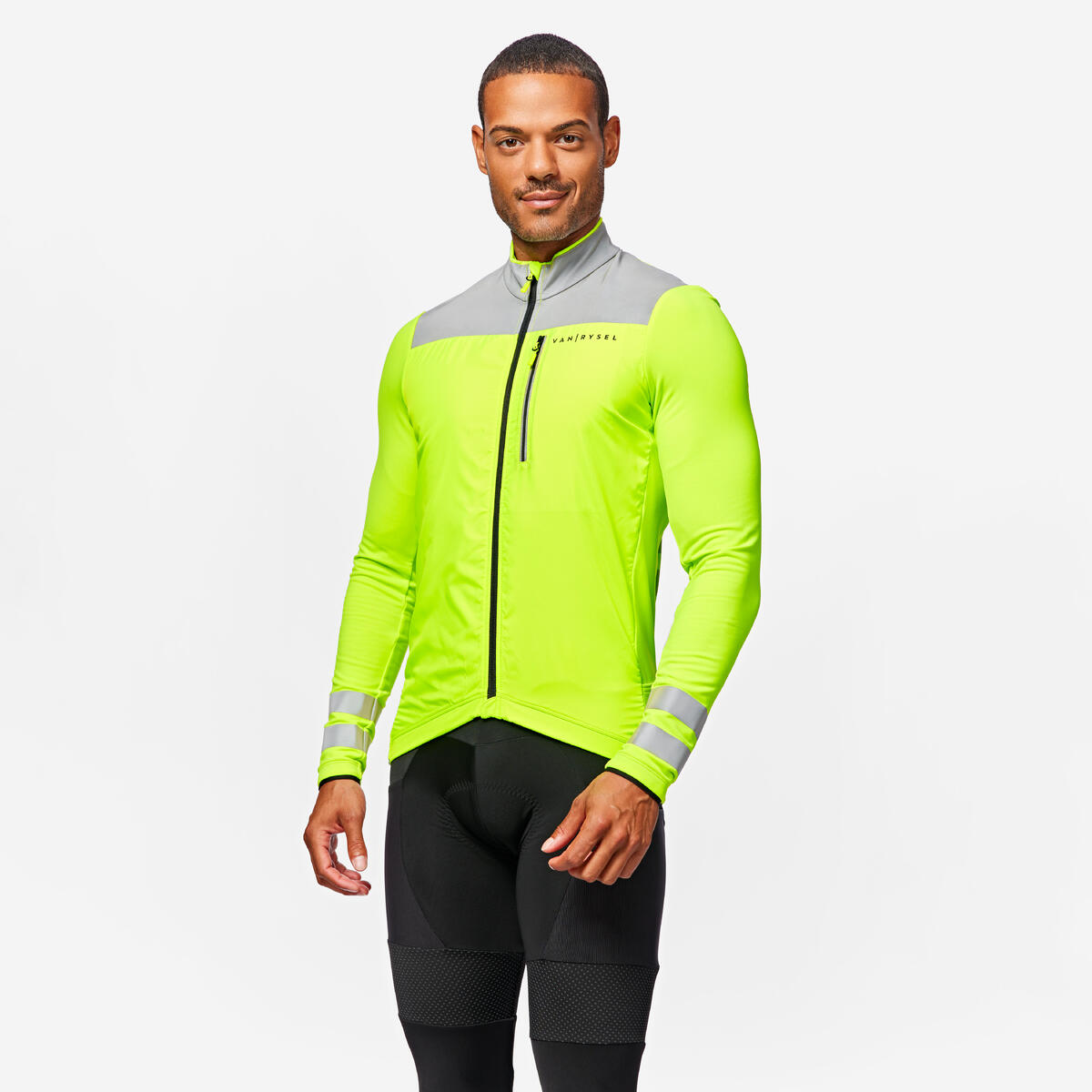 MAILLOT VELO ROUTE MANCHES LONGUES MI-SAISON HOMME - RC500 VISIBLE EN17353
