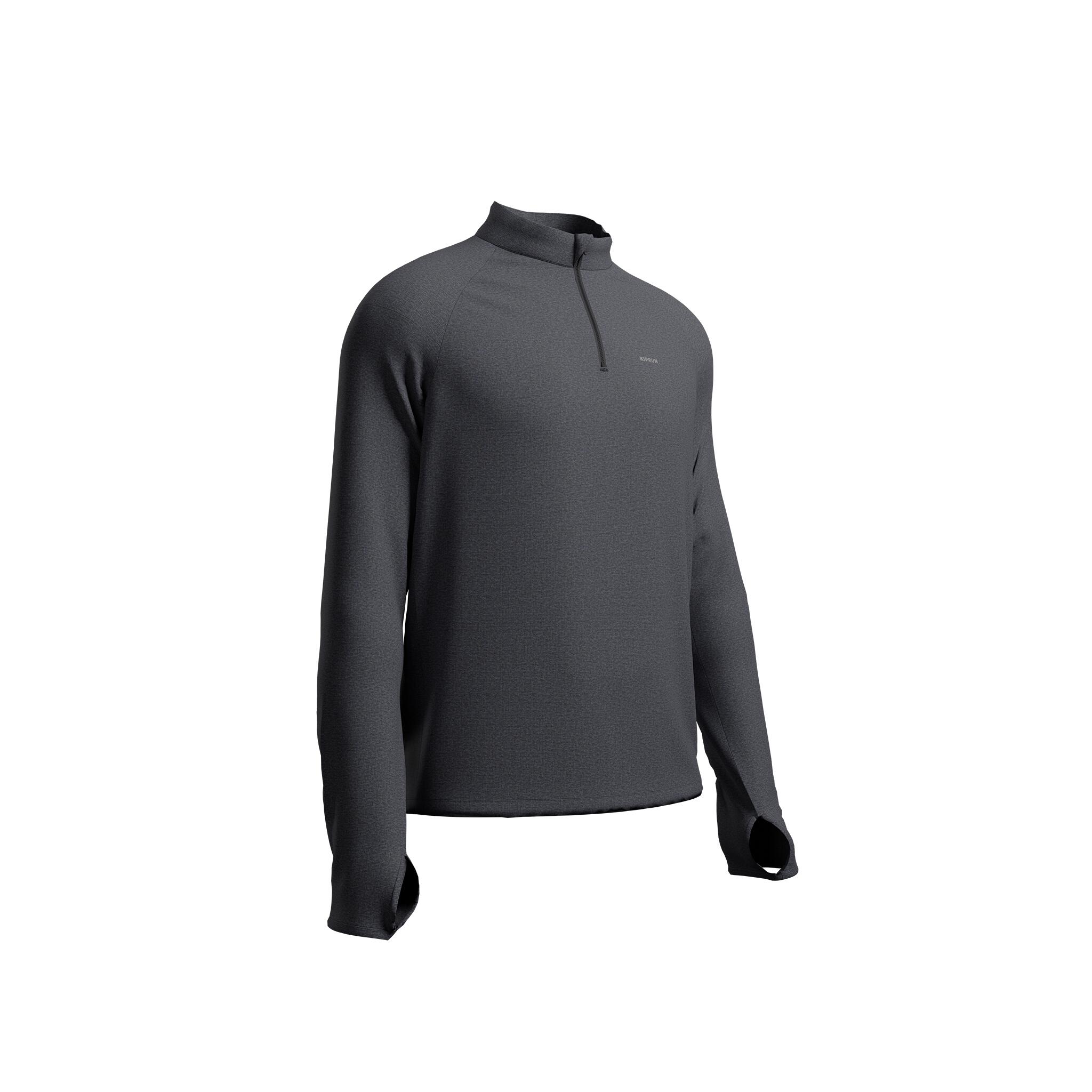 Chandail de course à manches longues et demi-zip respirant homme, Run 100 - KIPRUN