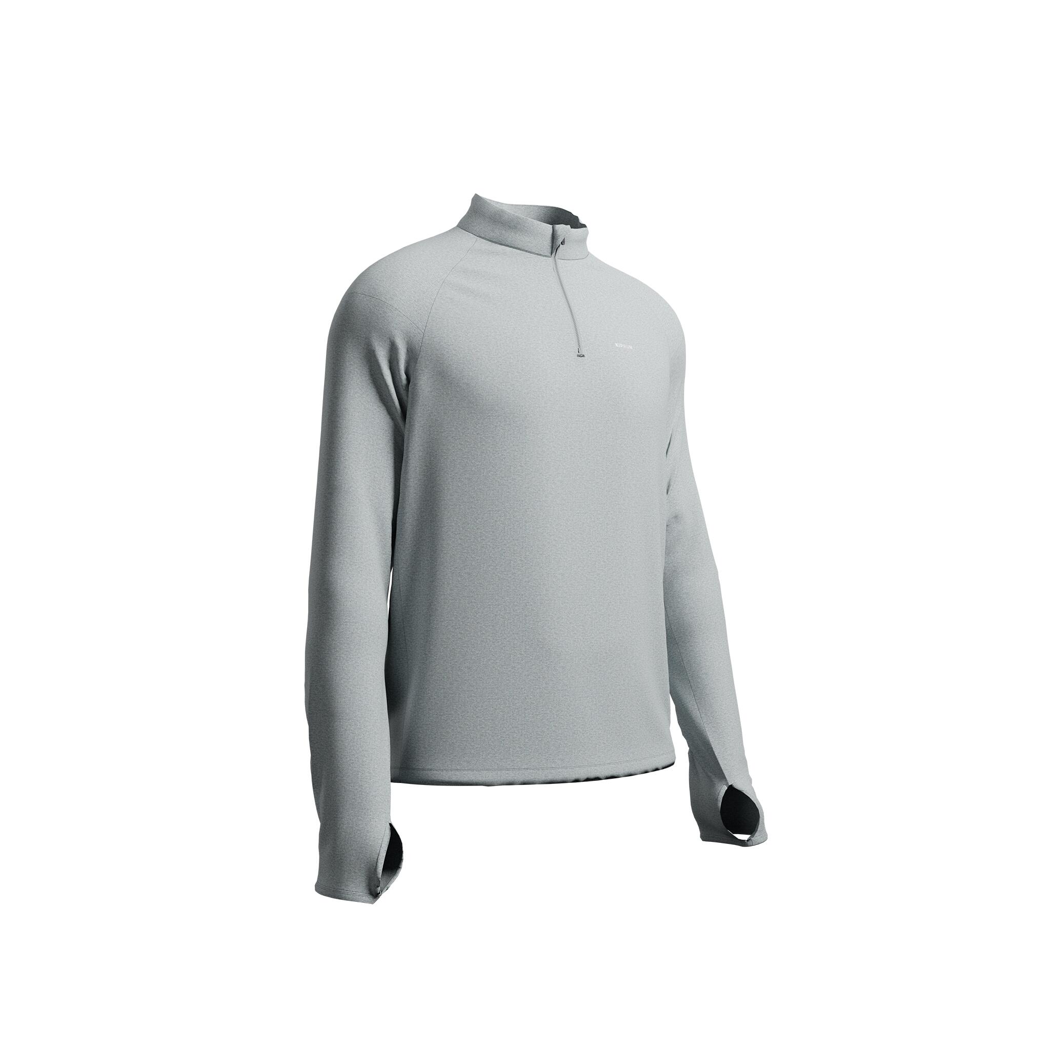 Chandail de course à manches longues et demi-zip respirant homme, Run 100 - KIPRUN