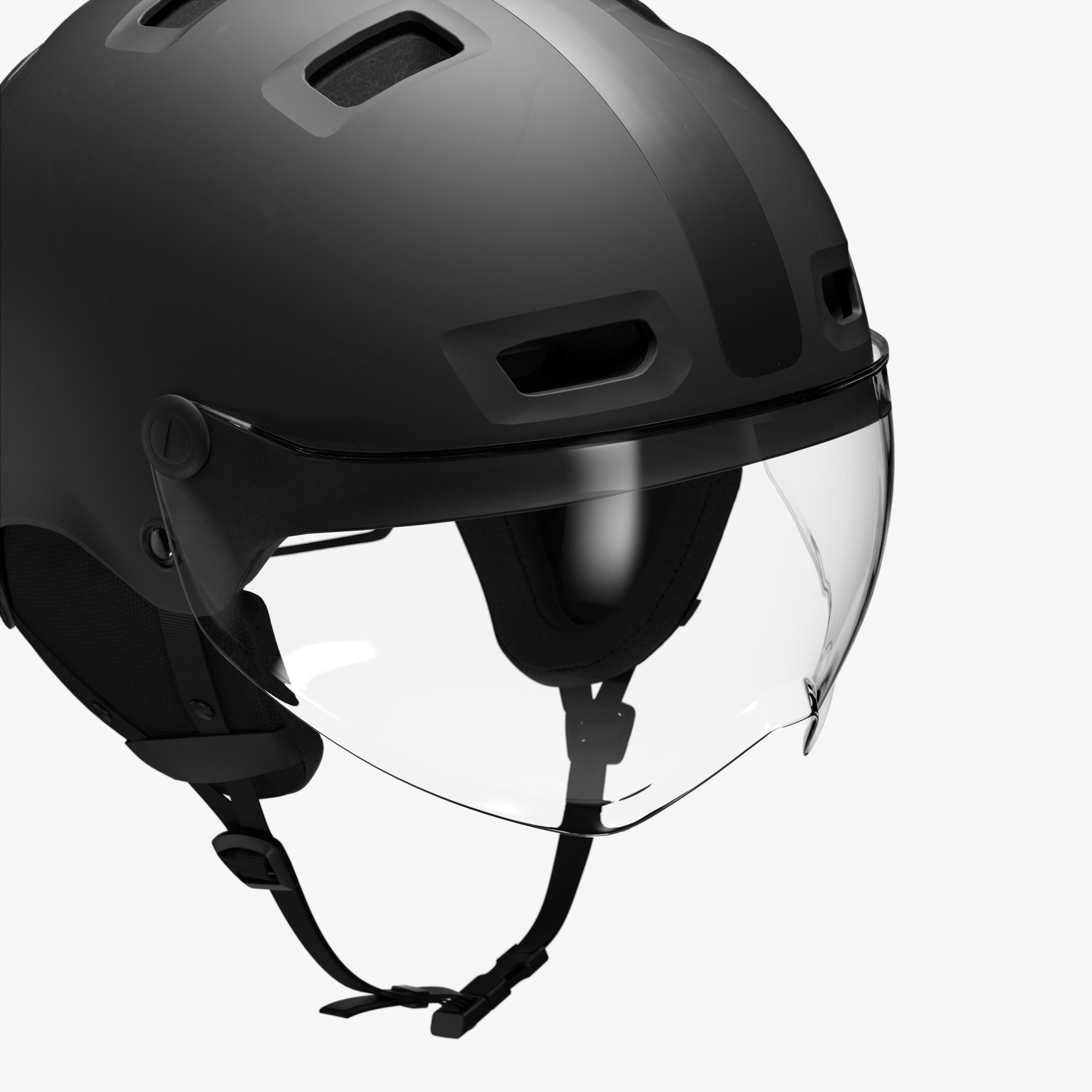 Casque velo ville avec visiere cbh 580 noir BTWIN Decathlon