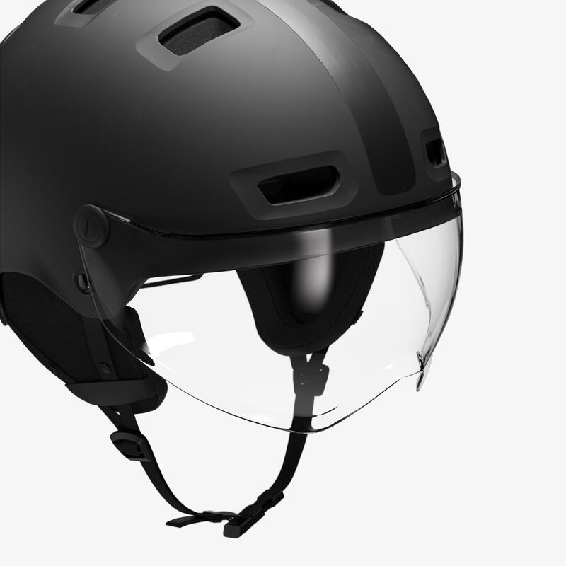 Casque vélo ville avec visière - cbh 580 noir