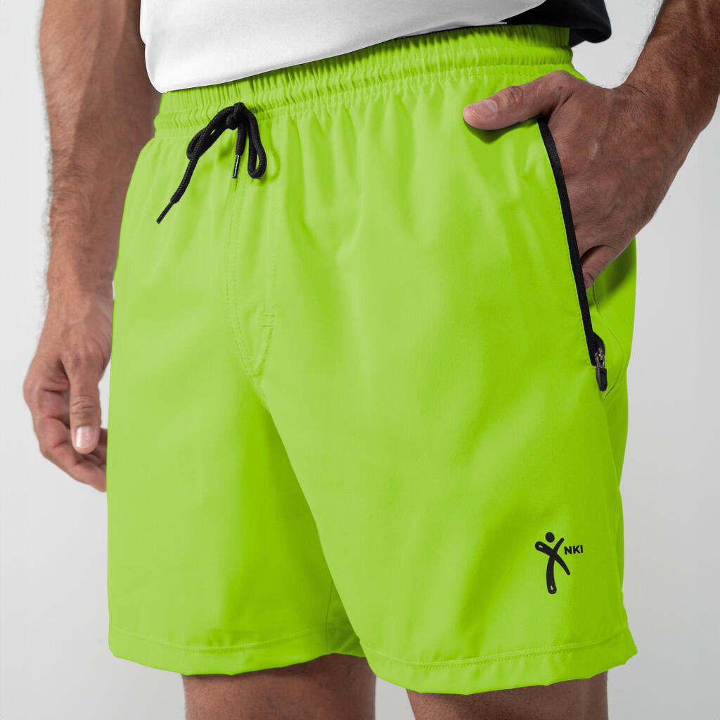 Pantaloneta de fitness para Hombre NKI verde neón