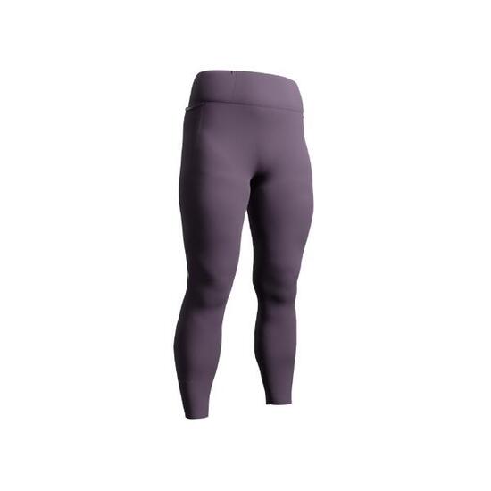 Legging chaud de running Femme, KIPRUN Run 500 Warm Aubergine foncé
