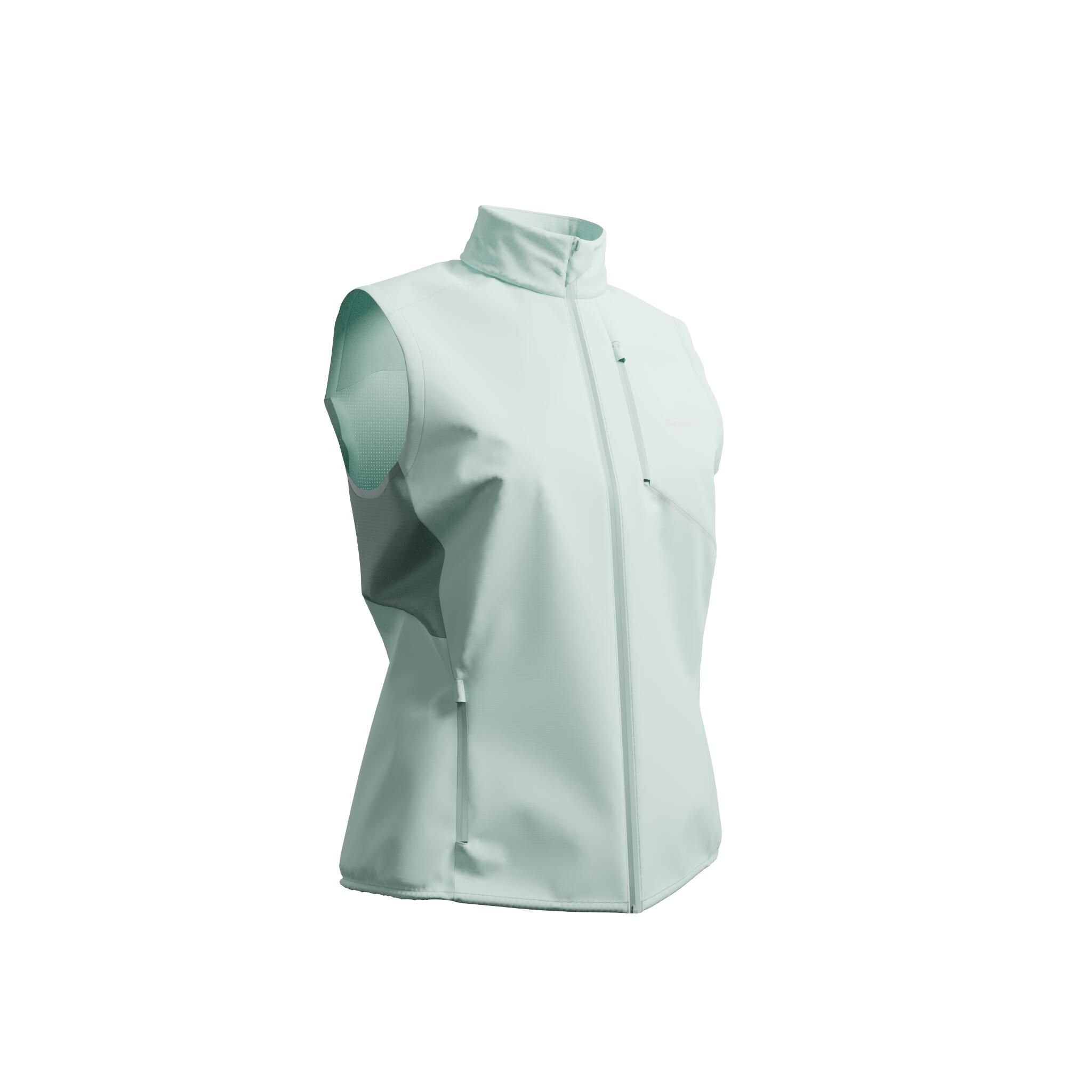 Chaleco rompevientos de running Mujer - KIPRUN Run Wind 500 verde claro  14/19