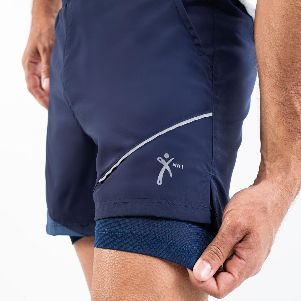 Pantaloneta de fitness para Hombre NKI azul oscuro
