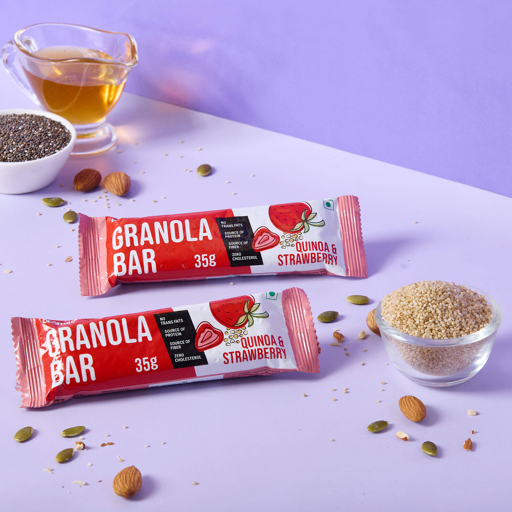 Granola Bar- Quinoa and Strawberry-Zero Cholestrol, No trans fats, with Fibre -  2