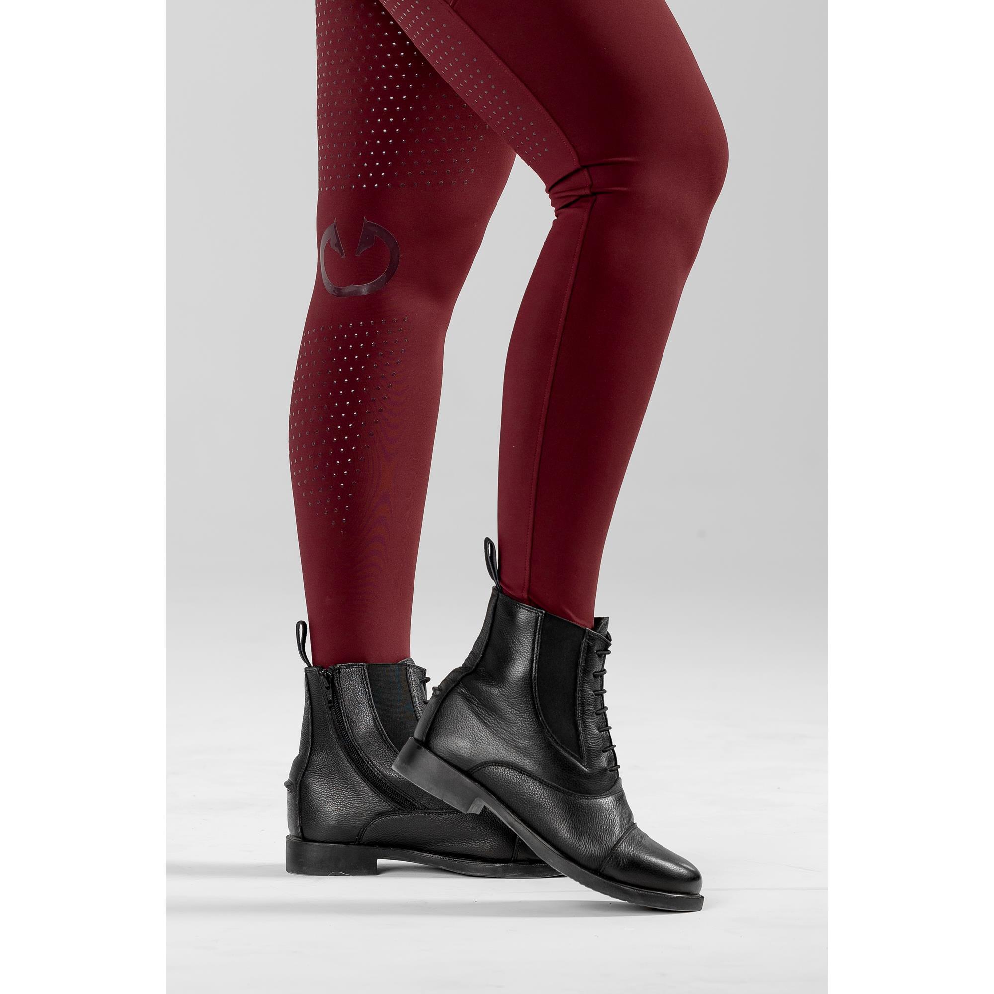 Legginsy jeździeckie dziecięce bordowe Equus Brand 2/8