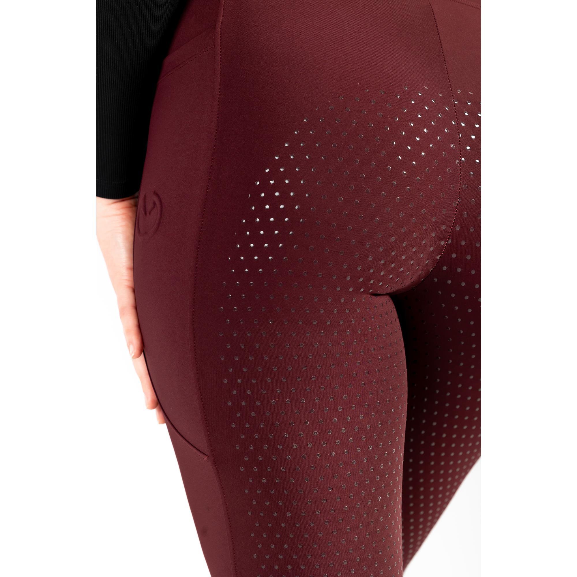 Legginsy jeździeckie dziecięce bordowe Equus Brand 5/8