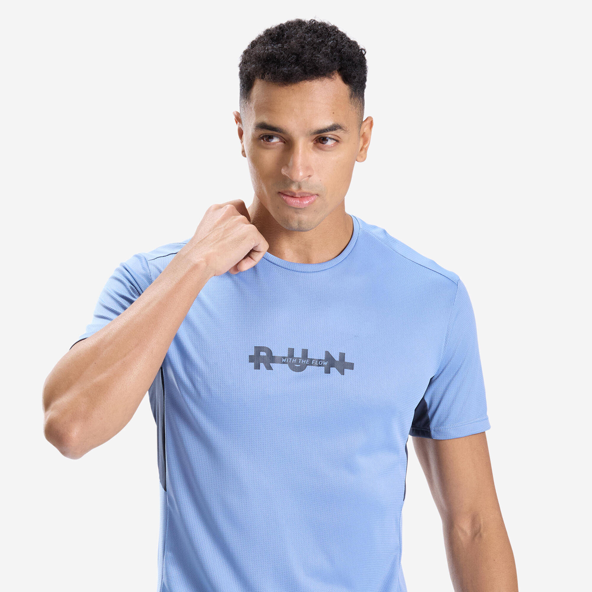 Printed Running Tshirt for Men- Run Dry Blue -  3