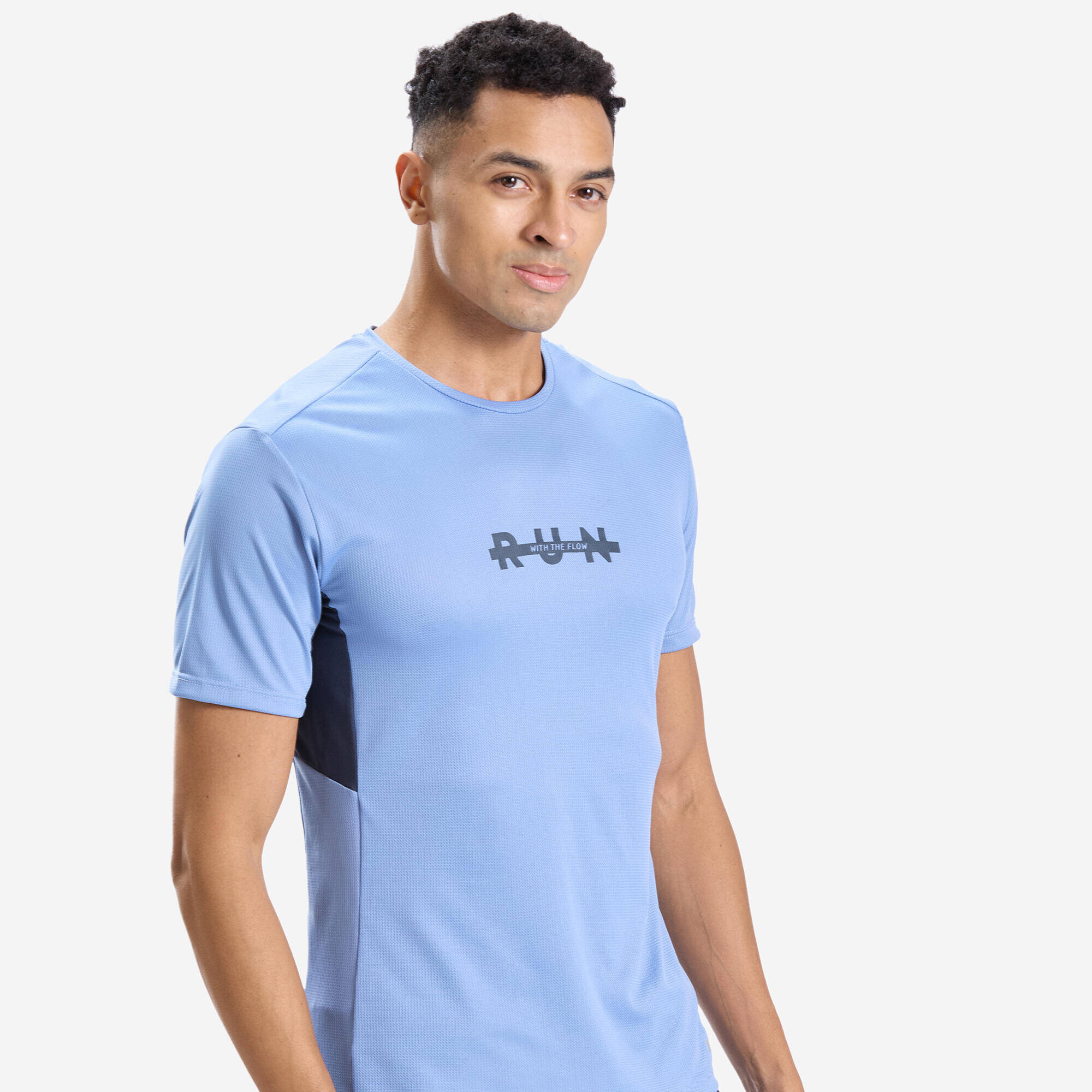 Printed Running Tshirt for Men- Run Dry Blue -  5