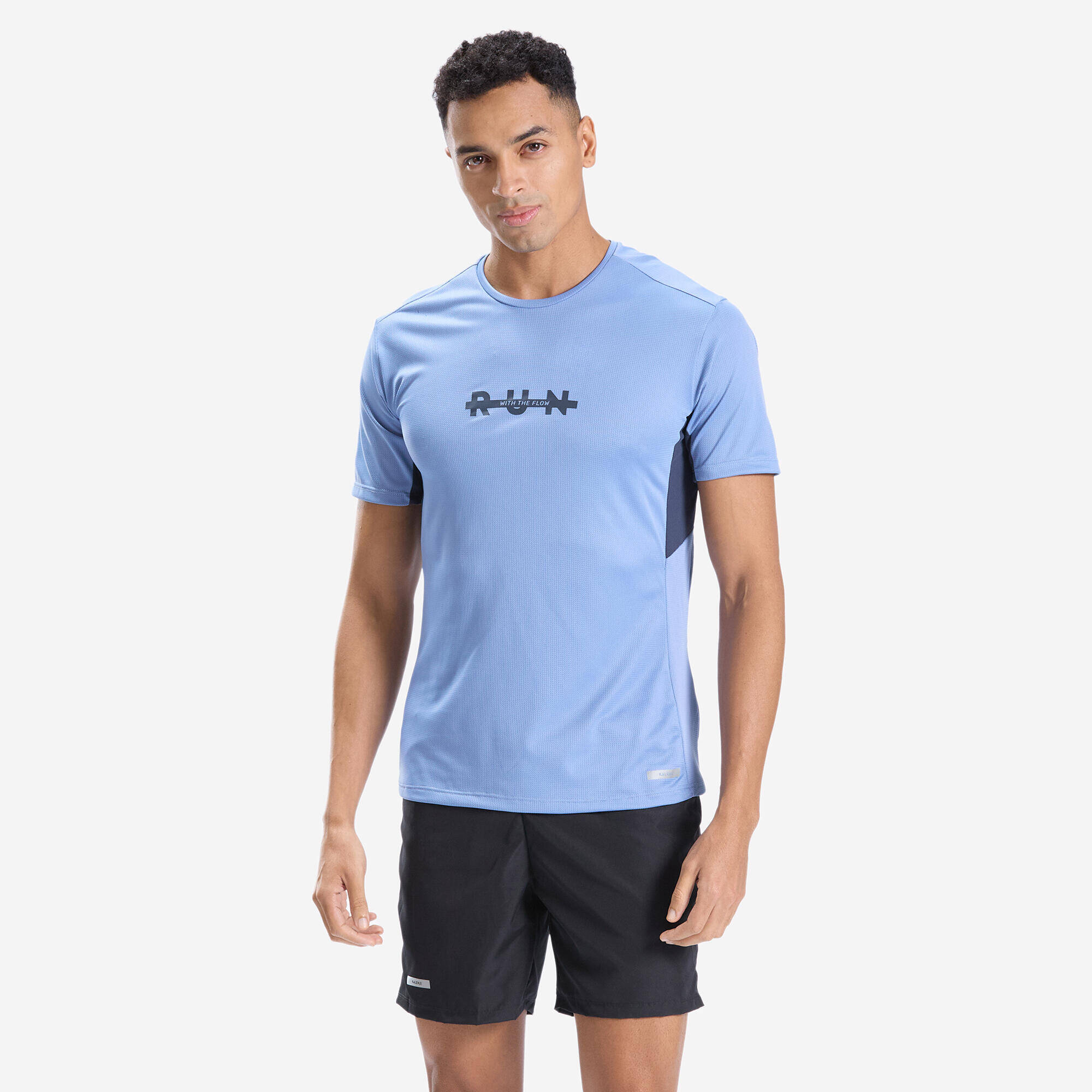 Printed Running Tshirt for Men- Run Dry Blue -  1