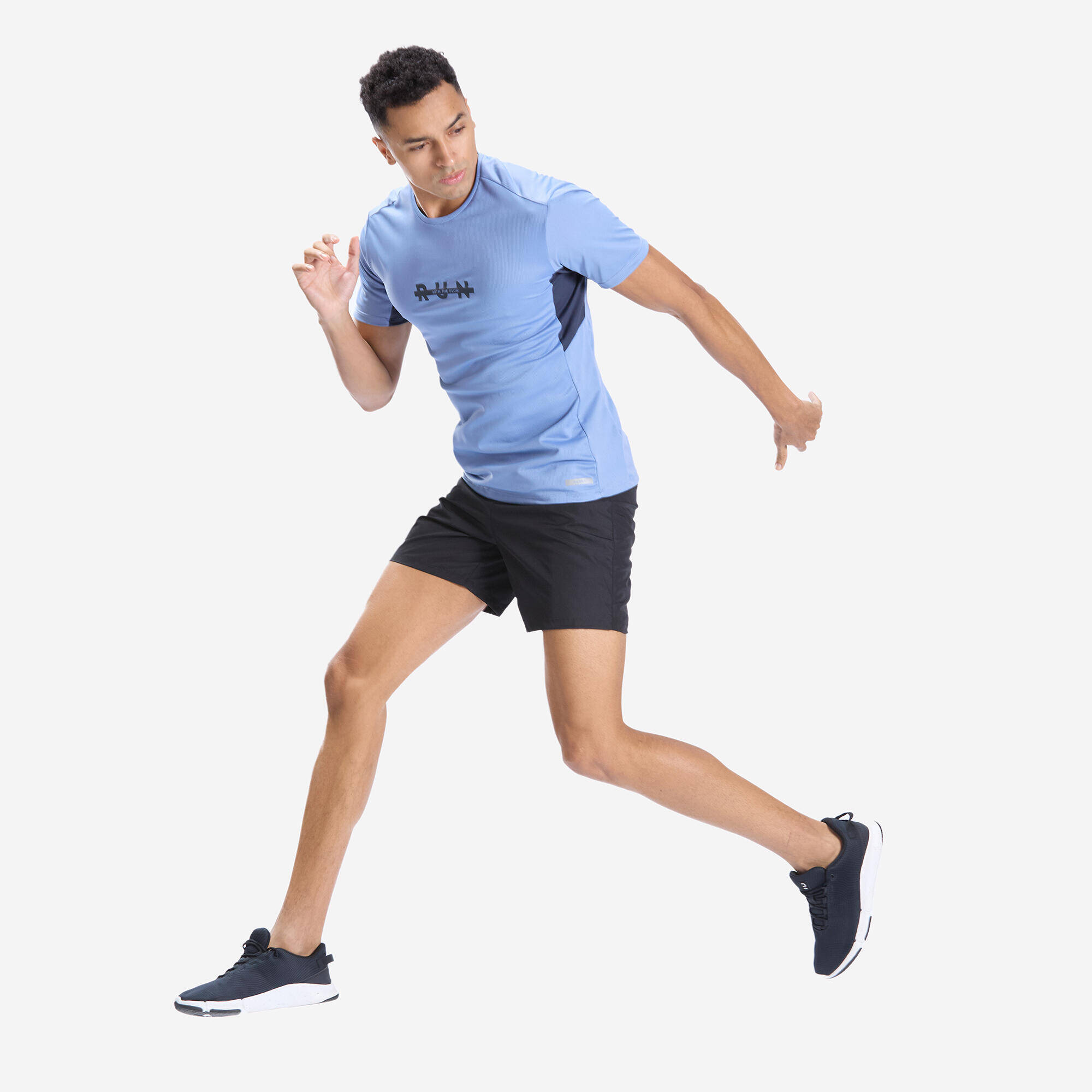Printed Running Tshirt for Men- Run Dry Blue -  2