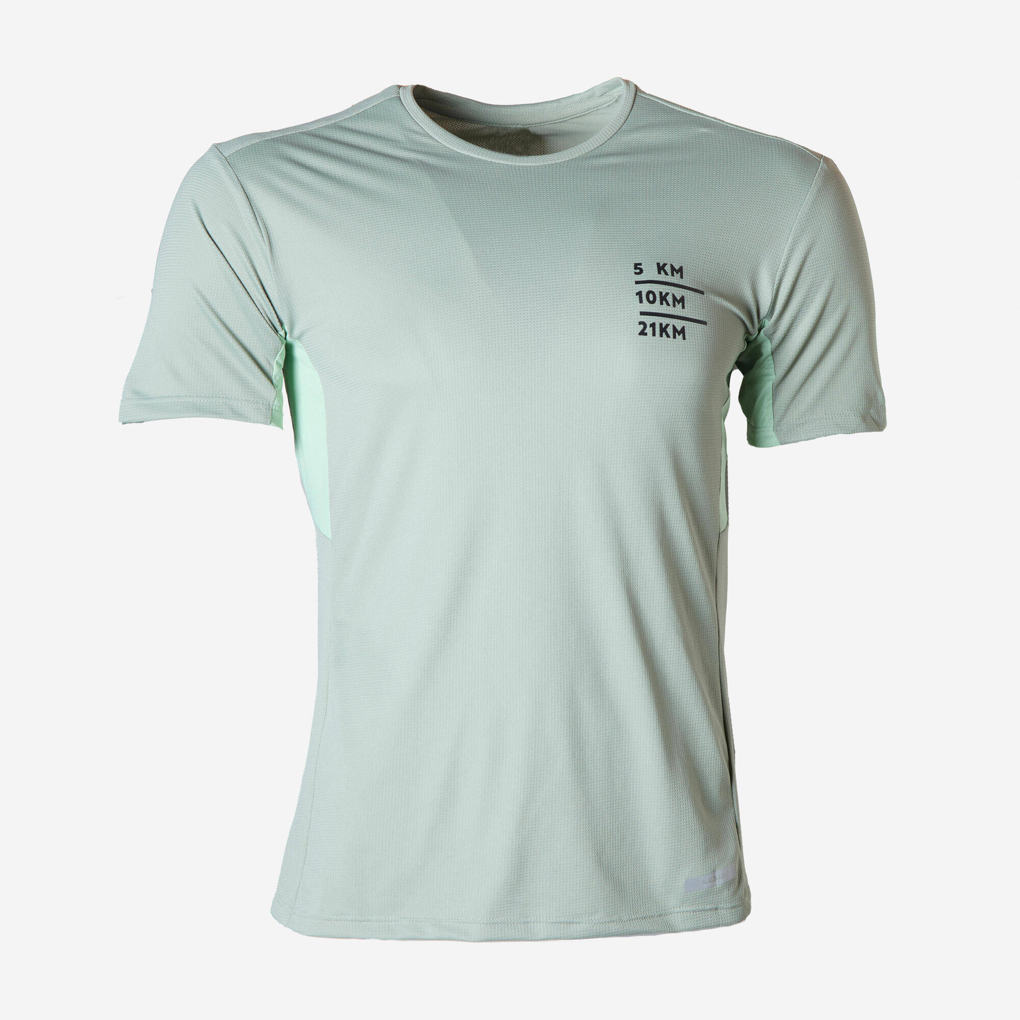 Printed Running Tshirt for Men- Run Dry Green