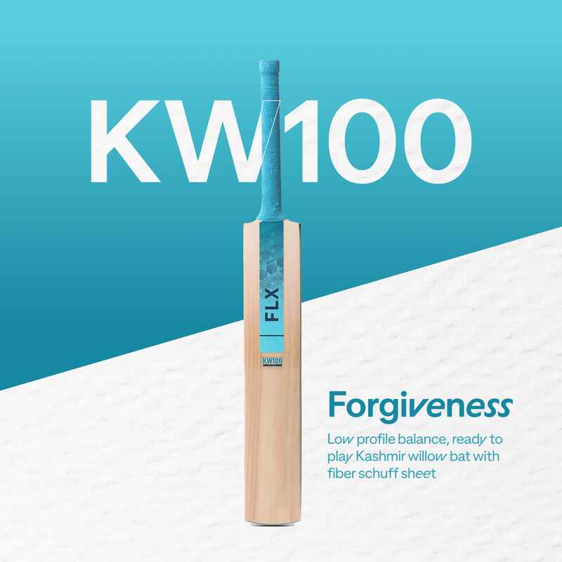 ADULT KASHMIR WILLOW CRICKET BAT KW 100 DRB TURQUOISE
