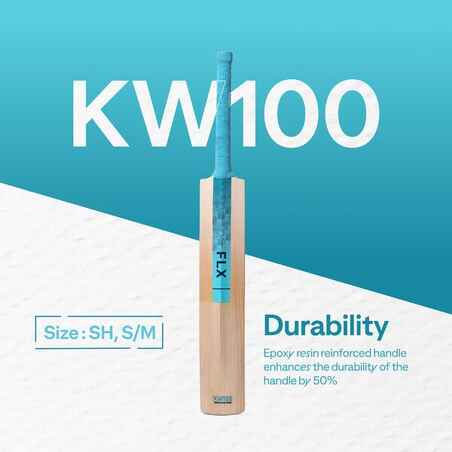 ADULT KASHMIR WILLOW CRICKET BAT KW 100 DRB TURQUOISE
