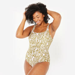 Maillot de bain 1 pièce natation Femme - Heva Joy moti poly vert