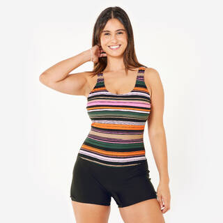 Women’s swimming 1-piece shorty swimsuit - Dova bora pink