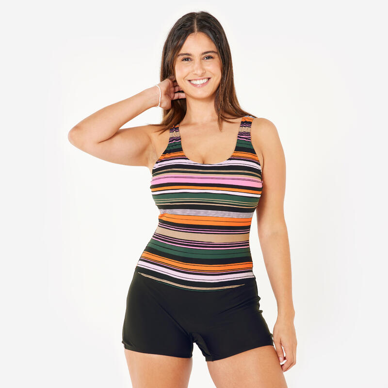 Maillot de bain 1 pièce shorty natation Femme  - Dova bora rose
