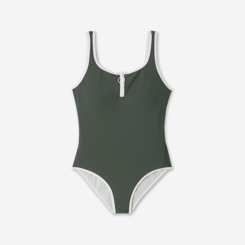 Costum întreg înot Heva Joy Zip Kaki Damă