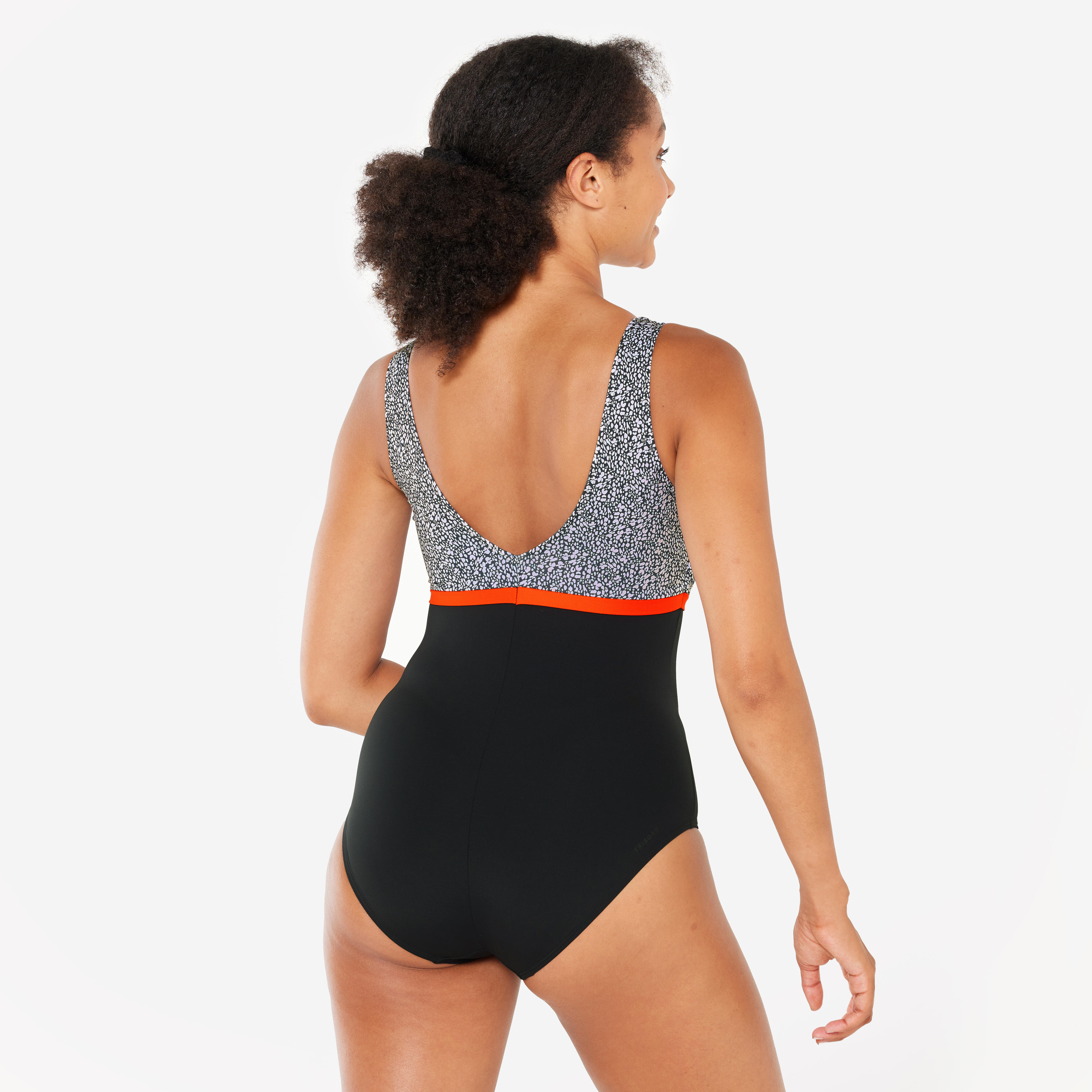 Maillot de bain 1 pièce aquafitness femme - Rosy noir - NABAIJI