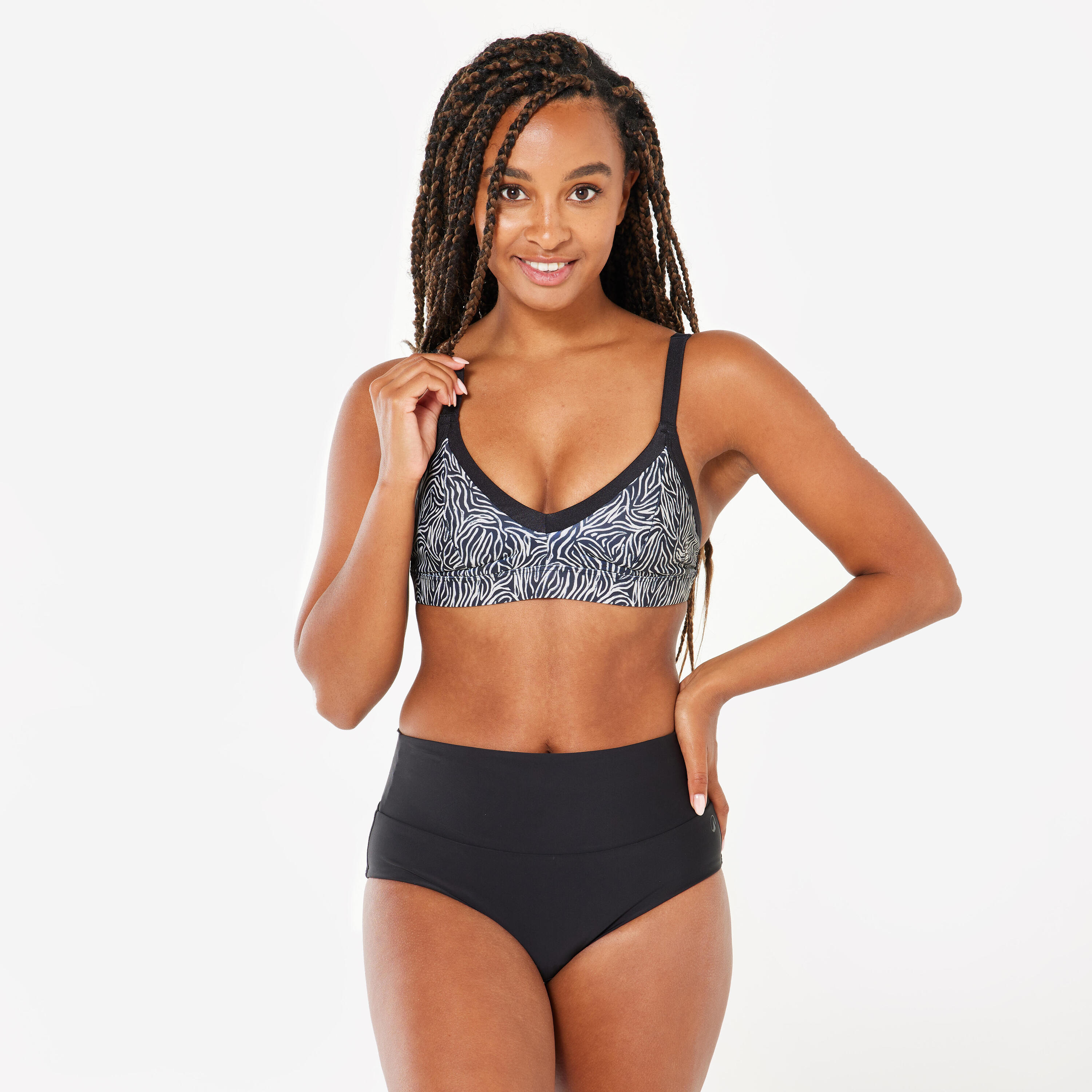 Sportbikini Hose Damen hohe Taille - Eva schwarz  2/7