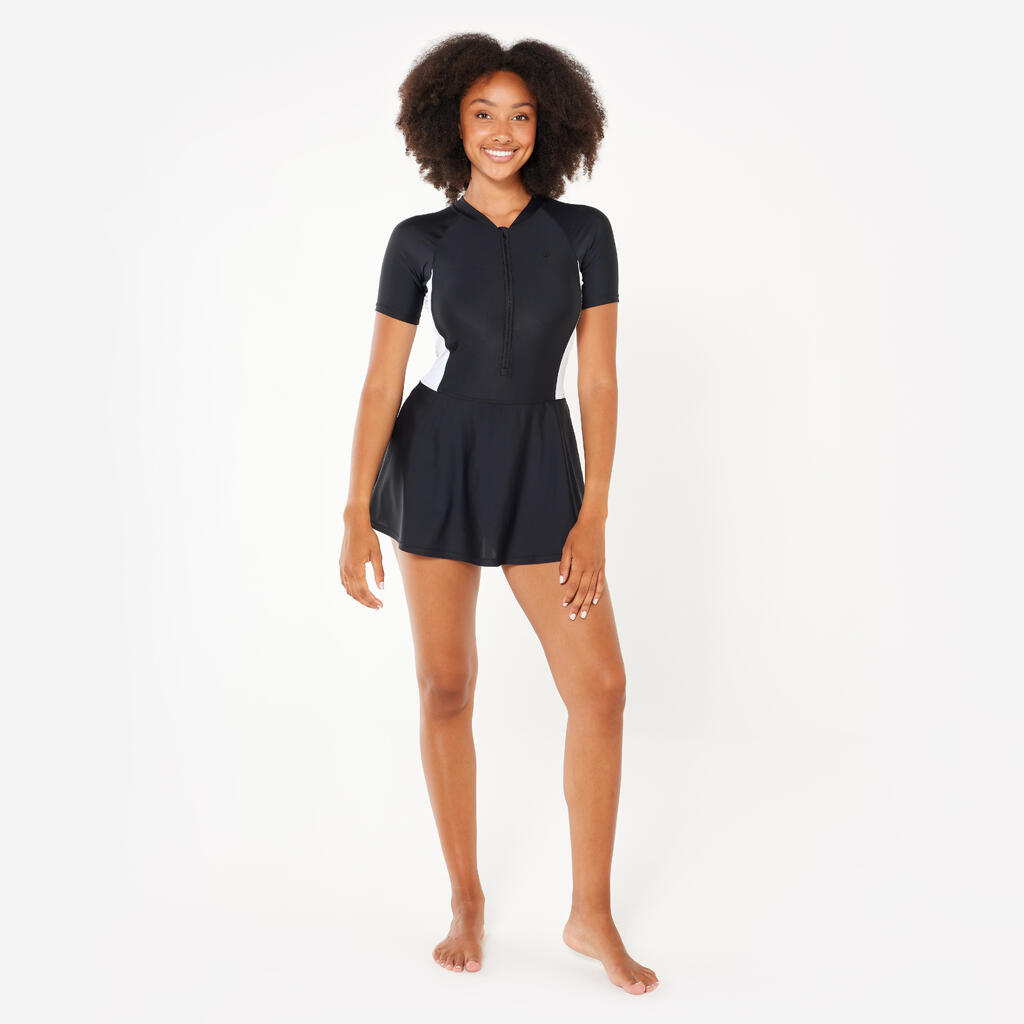 Maillot une pièce jupe avec zip UNA black/white