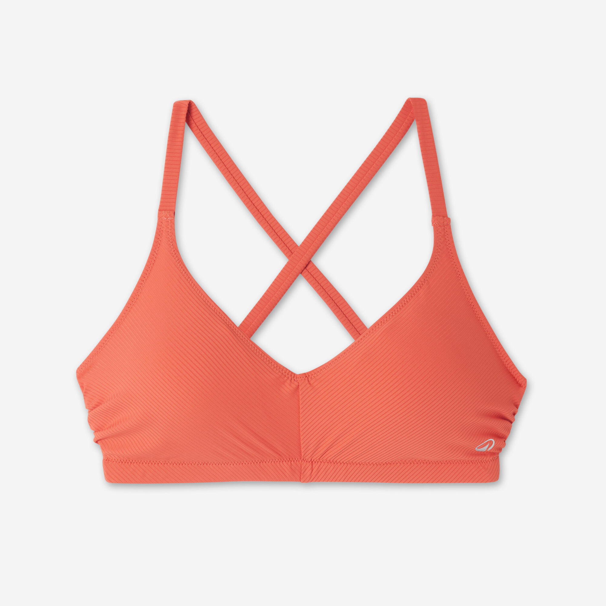 Haut de maillot de bain brassière texturée natation femme - Lila simy terracotta 8/12
