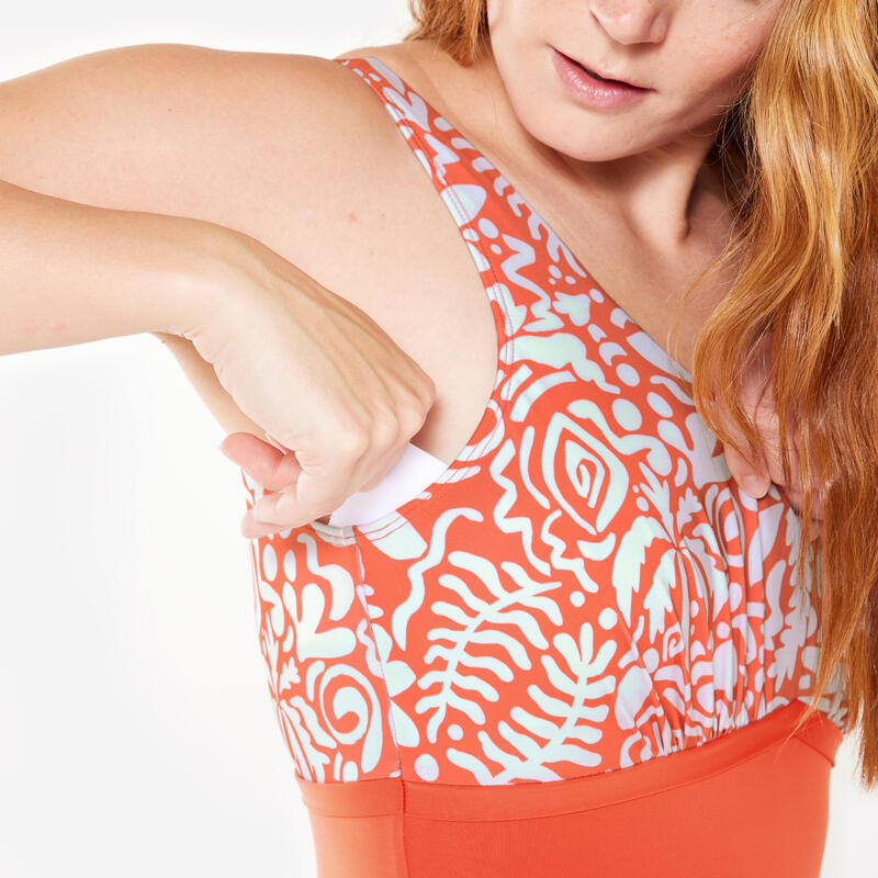 Badeanzug Damen Aquafitness - Rosy rot 