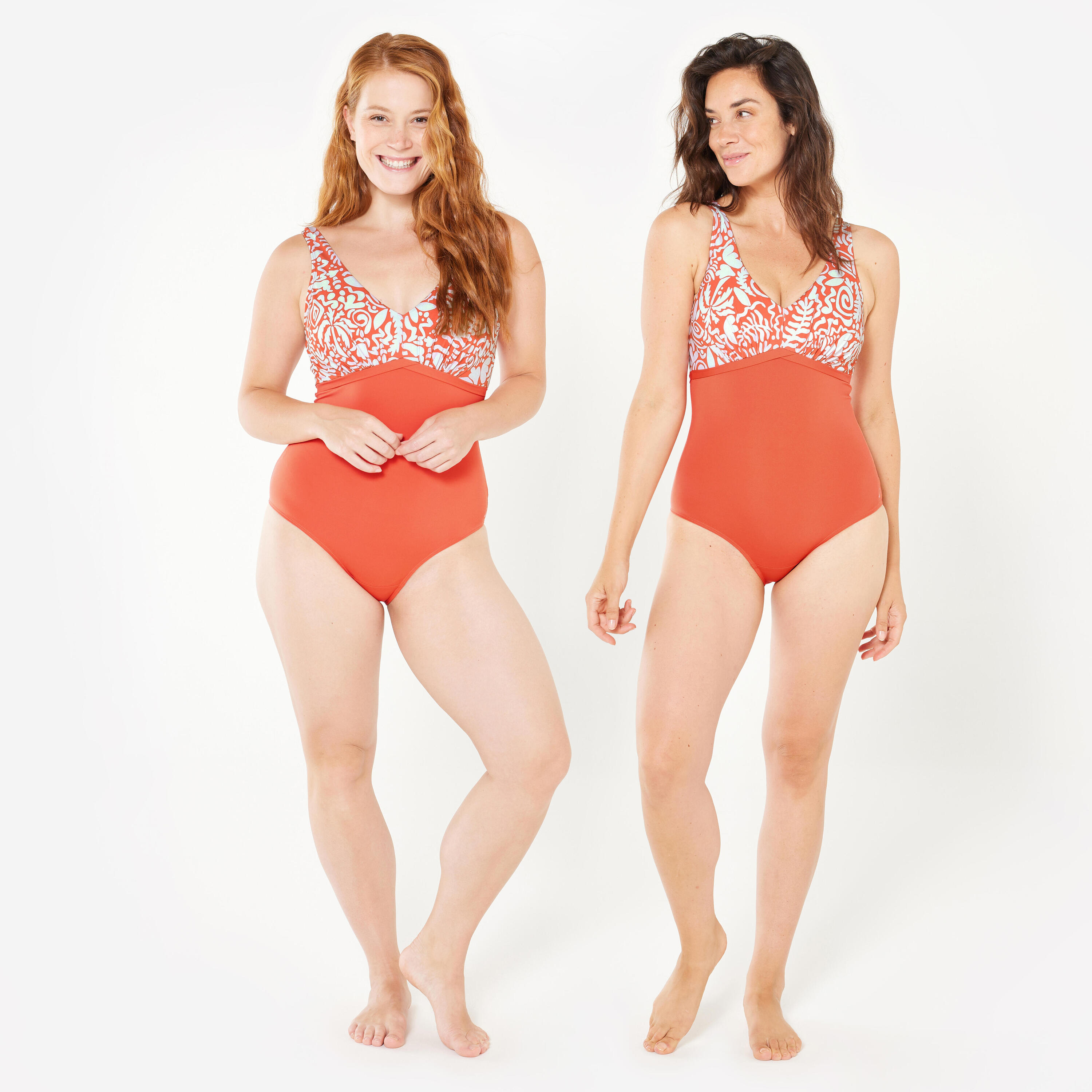 Maillot de bain 1 pièce aquafitness Femme - Rosy rouge 2/12