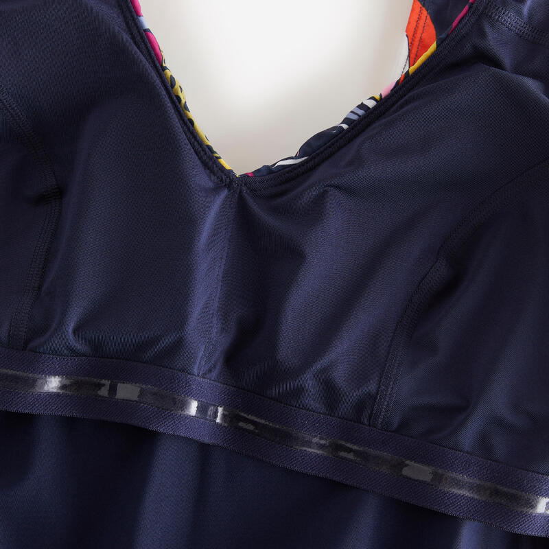 Maillot de bain 1 pièce aquafitness Femme - Rosy yvo bleu