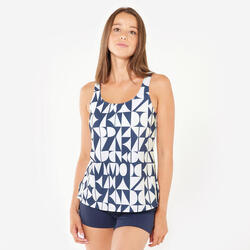 Maillot de bain 1 pièce tankini shorty natation Femme - Heva bleu