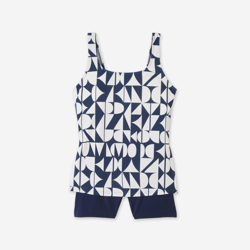 Maillot de bain 1 pièce tankini shorty natation Femme - Heva bleu