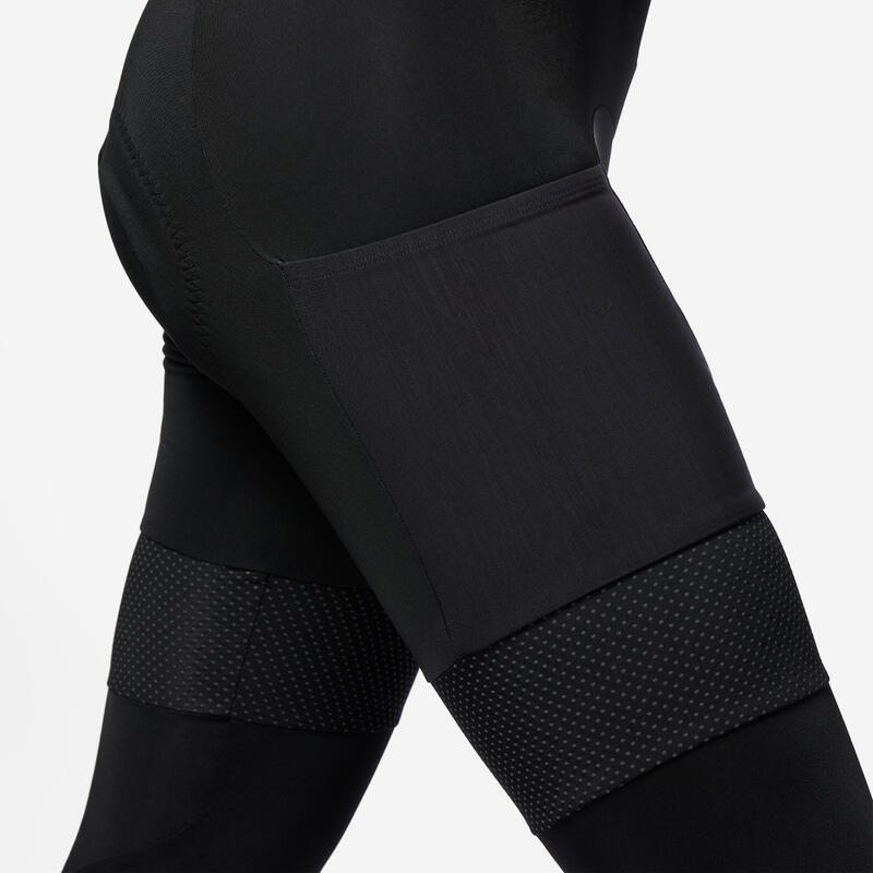 Herren Winter Radhose lang mit Trägern - Rennrad Racer schwarz