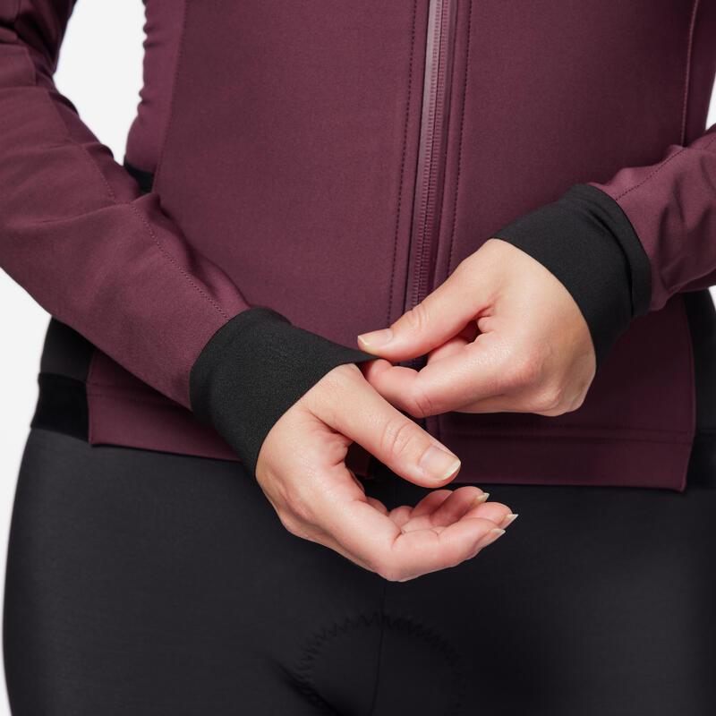 Veste vélo route hiver Endurance femme bordeaux