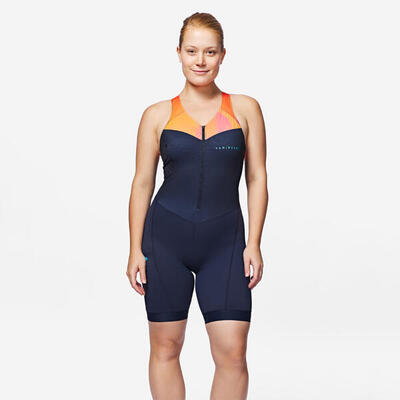 Body TRIATHLON tripla funzione SD da donna breve distanza navy-arancione