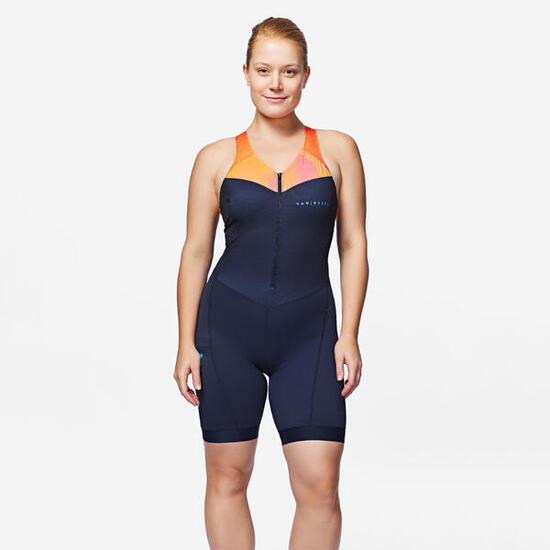 Body TRIATHLON tripla funzione SD da donna breve distanza navy-arancione