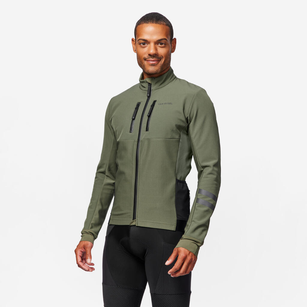 Men's Winter Road Cycling Jacket Endurance - Black/Green