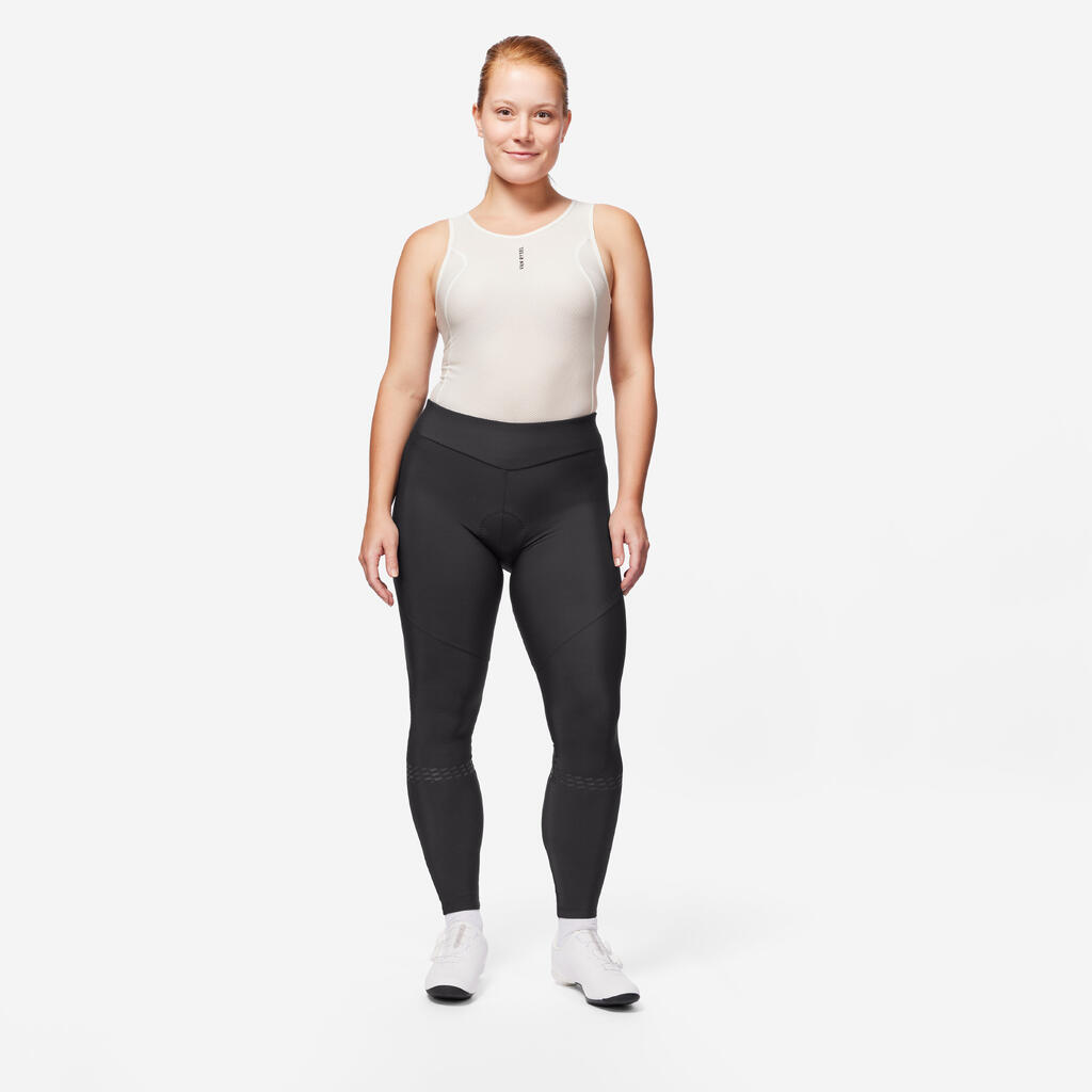 Women's Bibless Road Cycling Tights Endurance - Black