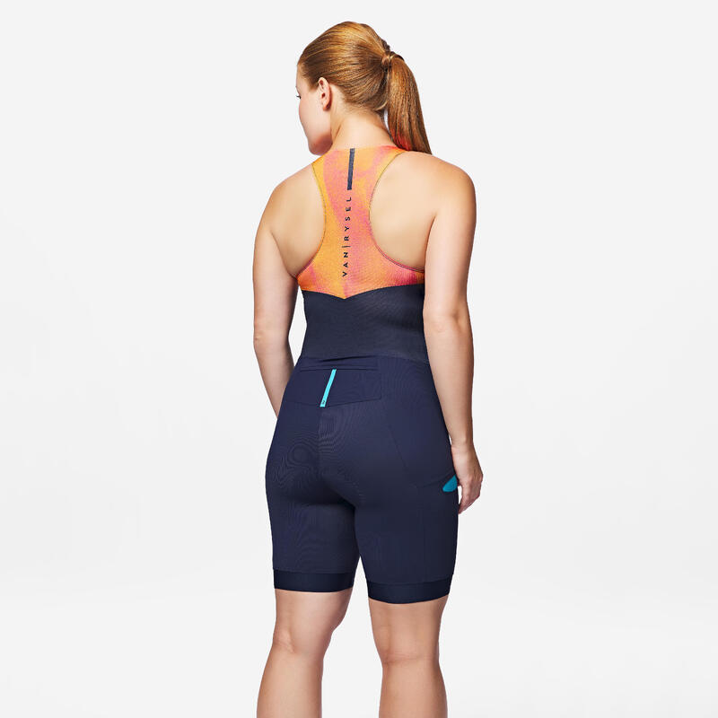 COMBINAISON TRIATHLON TRIFONCTION SD FEMME COURTE DISTANCE NAVY ORANGE