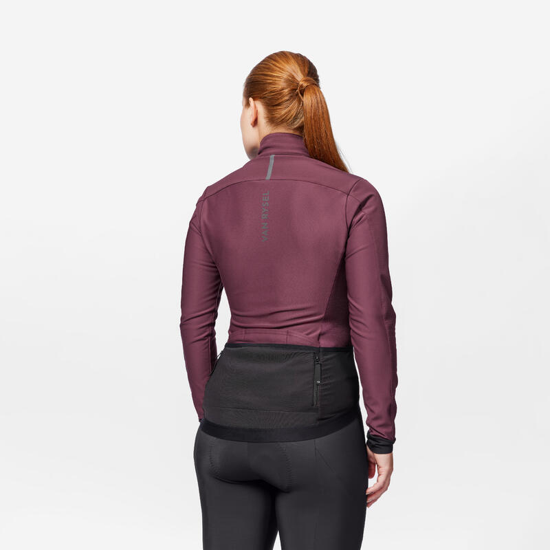 Veste vélo route hiver Endurance femme bordeaux