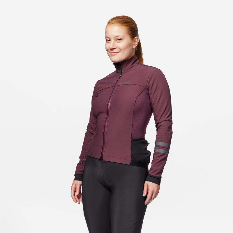 Veste vélo route hiver Endurance femme bordeaux