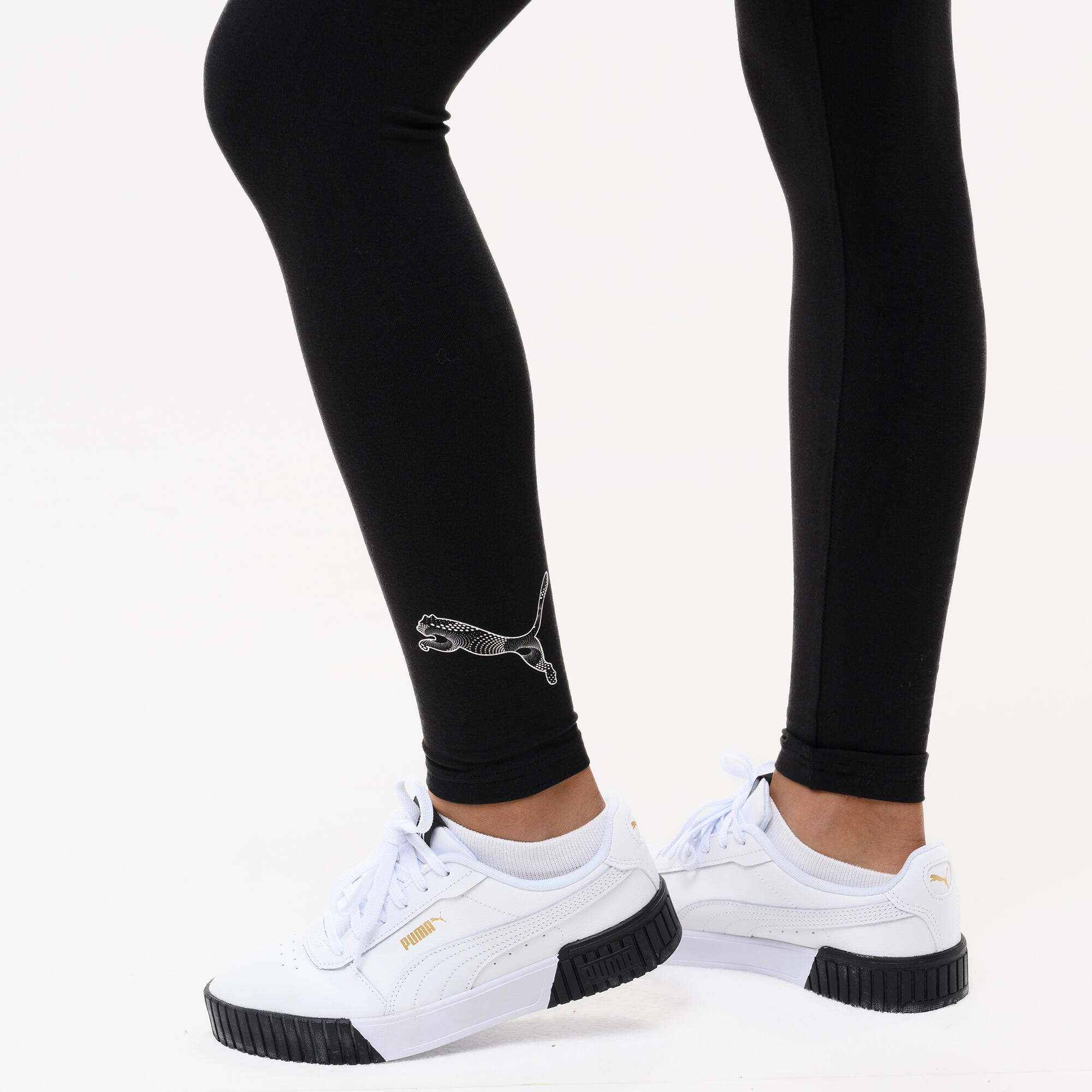 Women's Comfortable Cotton 7/8 Leggings - Black 3/4