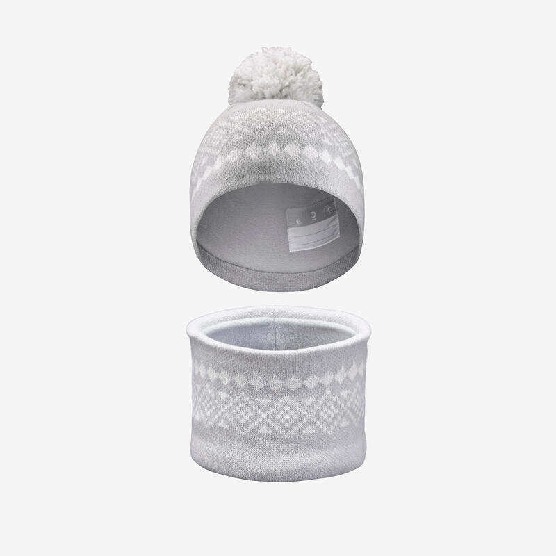 Bonnet bébé et tour de cou - WARM gris