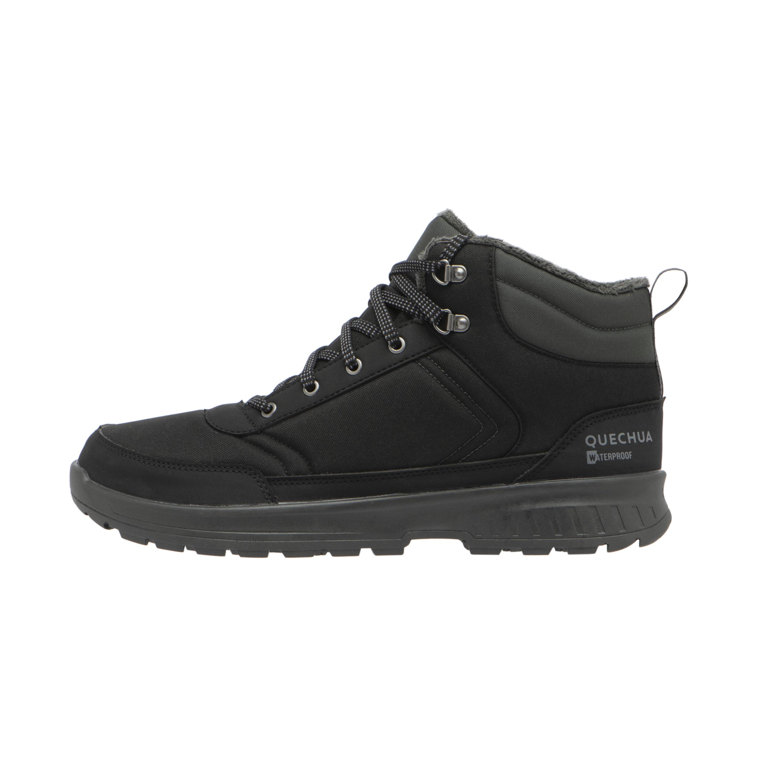 Botas de senderismo cálidas de caña media negras para hombre NH100 9/11