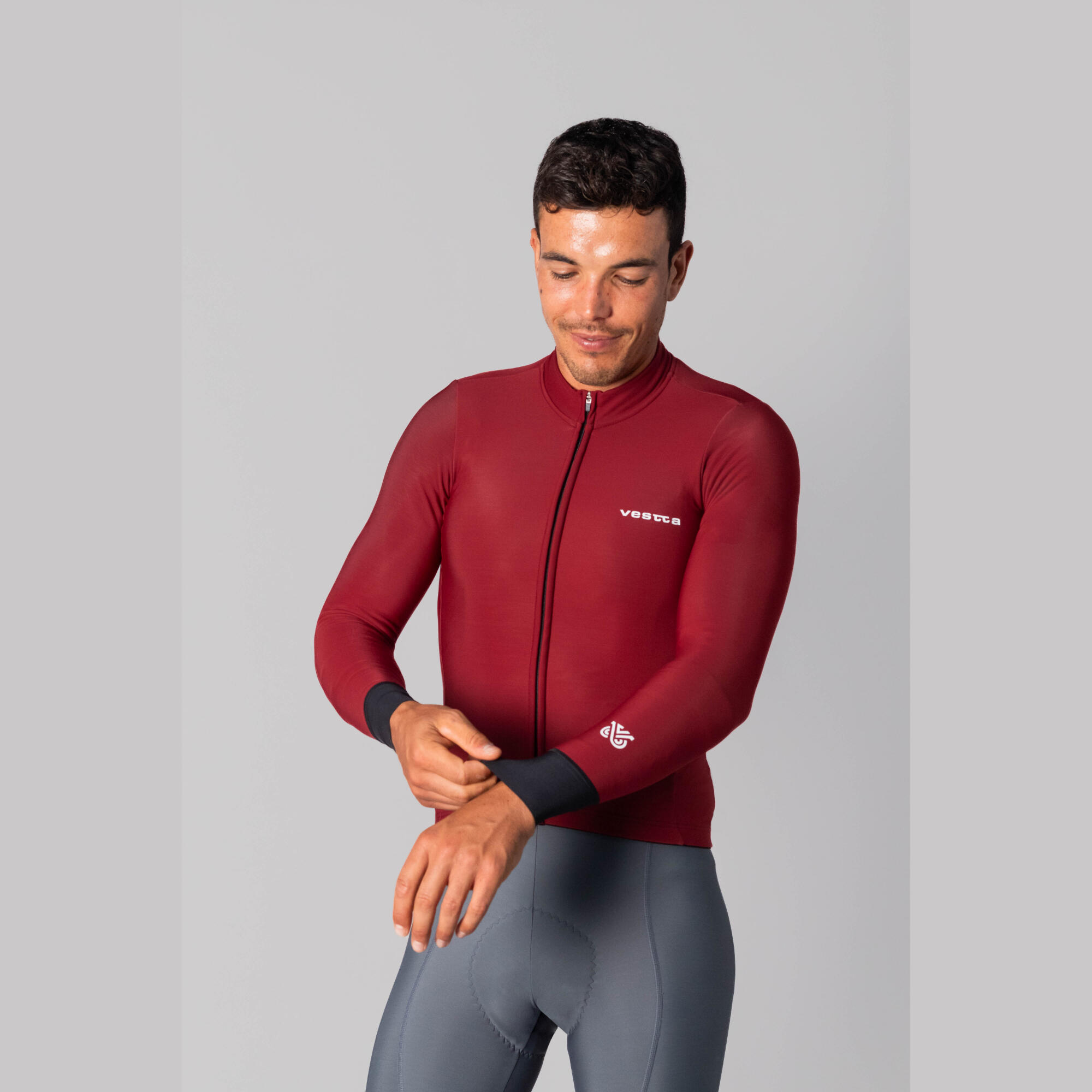 Mallot Ciclisme Màniga Llarga Vestta Vi Bordeus 2/8