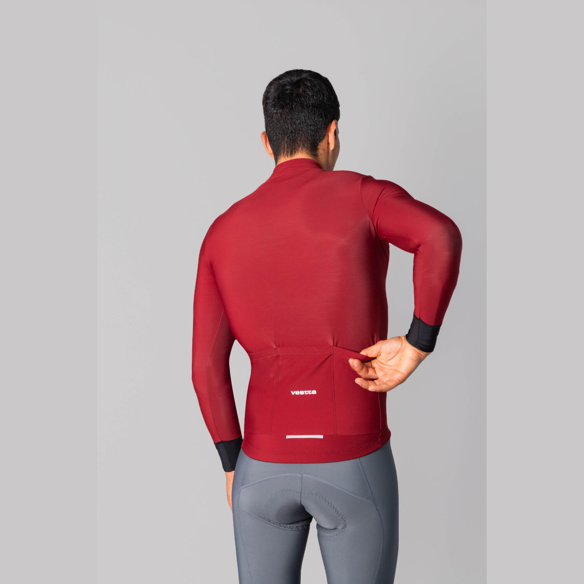 Mallot Ciclisme Màniga Llarga Vestta Vi Bordeus 3/8