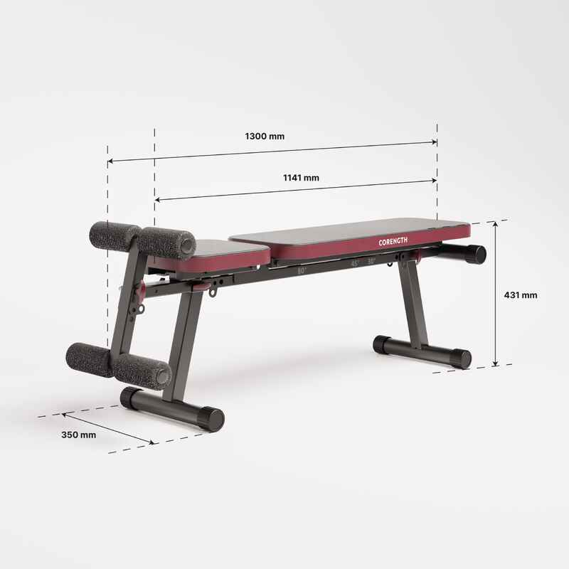 Banc de musculation pliable, inclinable, abdominaux bench 500 fold