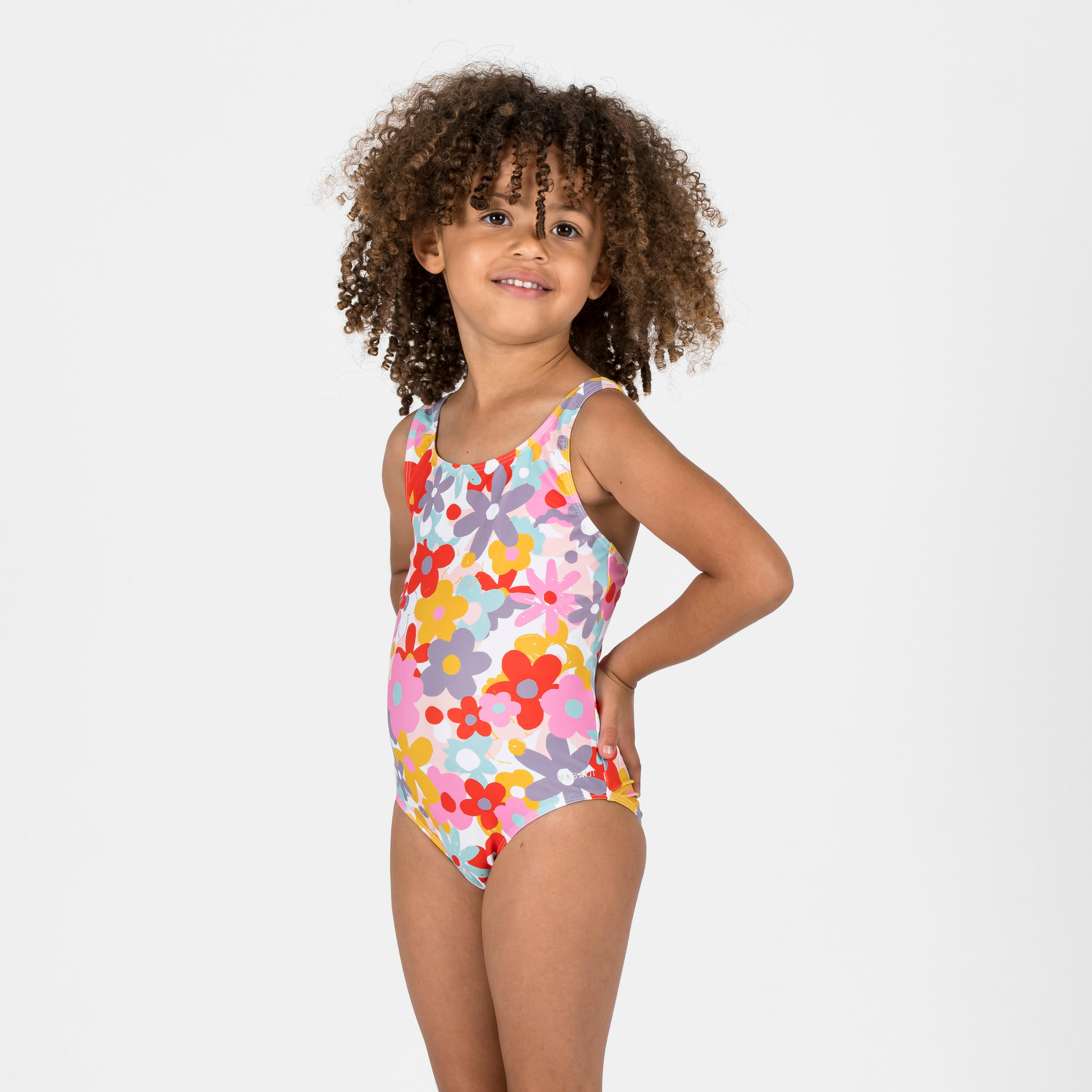 Baby/Girls' 1-Piece Swimsuit Soft & Comfortable Flower Print Red