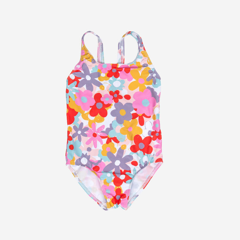 Maillot de bain 1 pièce Bébé / Fille - rouge imprimés fleurs