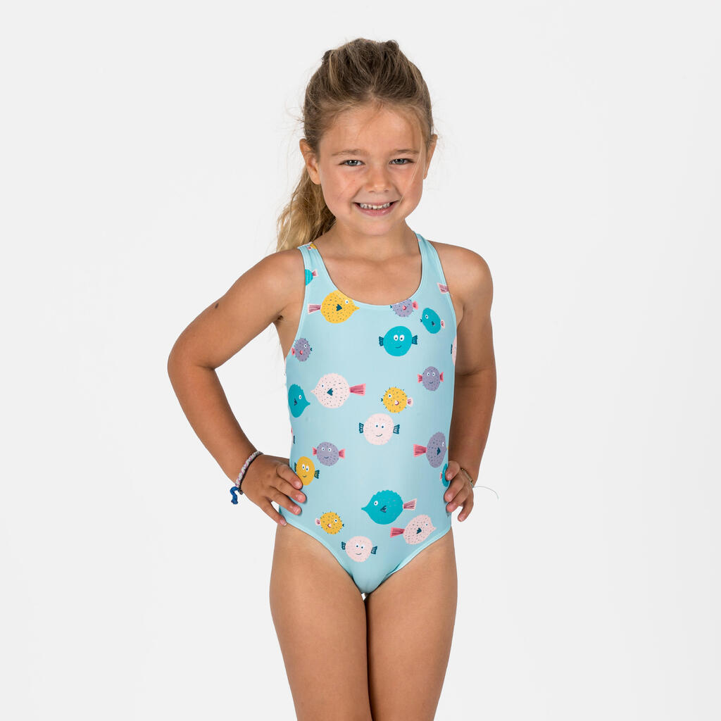 Maillot de bain 1 pièce Bébé / Fille - bleu imprimés poissons